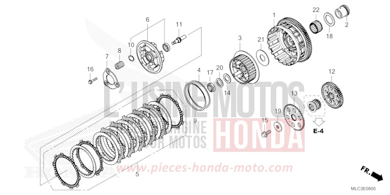 CLUTCH for Transalp 750 ROSS WHITE (NH196) from 2023